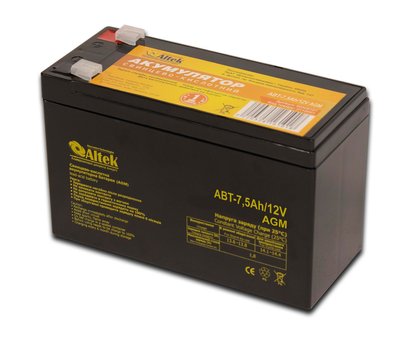 Аккумуляторная батарея ALTEK ABT 7,5AH/12V AGM altek7-5ah12v фото