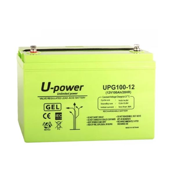 Аккумуляторная батарея U-POWER (100Ah, 12V, GEL) u-power-100ah-12v фото