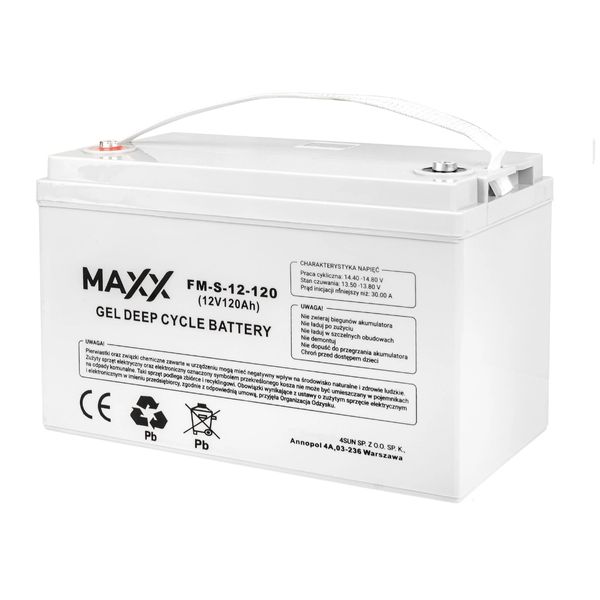 Акумуляторна батарея 4SUN MAXX (120Ah, 12V, GEL) 4SUN-120ah12v фото