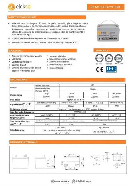 Комплект резервного питания №41 : Автономный инвертор MUST Pv18-3224 (24V 3200W) + 2 АКБ ELEKSOL (12V 100Ah) + набор проводов с клеммами set41-1 фото