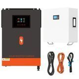 Комплект резервного питания №209 (48в 6200Вт): Инвертор Powmr Solar POW-HVM6.2M-48V(6.2 кВт, 48В) + АКБ SKE SK-BG5120 (5,12 кВт, 51,2 В, 100AH) + набор проводов set209 фото