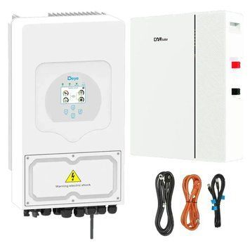 Комплект резервного питания №241 (48В 6 кВт) : Инвертор Deye SUN-6K-SG05LP1-EU-AM2-P (6 кВт, 48В) + АКБ DAH Solar DHN-LVWES10-G1 (10.24 кВт&middot;ч, 51.2В, 200А&middot;ч) + набор проводов set241 фото