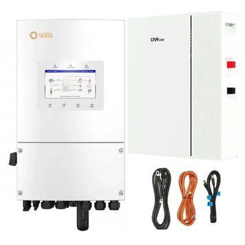 Комплект резервного живлення №243 (48В 8 кВт) : Інвертор Solis S6-EH1P8K-L-PLUS (8 кВт, 48В) + АКБ DAH Solar DHN-LVWES10-G1 (10.24 кВт&middot;год, 51.2В, 200А&middot;год) + набір проводів set243 фото