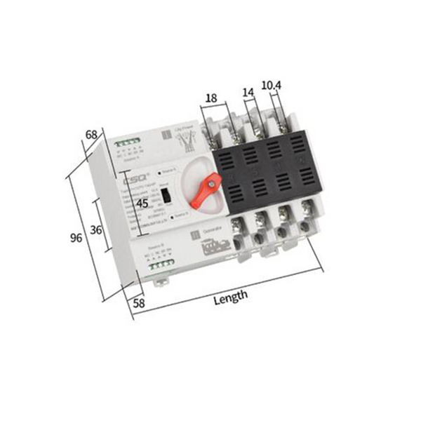 АВР мережа-інвертор CSQ-HYCQ7-100PV/4P (63А, 3 фази) HYCQ7-63 фото