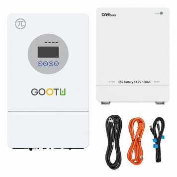Комплект резервного питания №246 (48В 5 кВт) : Инвертор GOOTU GT-H4850M18P6P (5 кВт, 48В) + АКБ DAH Solar DHN-LVWES05-G1 (5.12 кВт&middot;ч, 51.2В, 100А&middot;ч) + набор проводов set246 фото