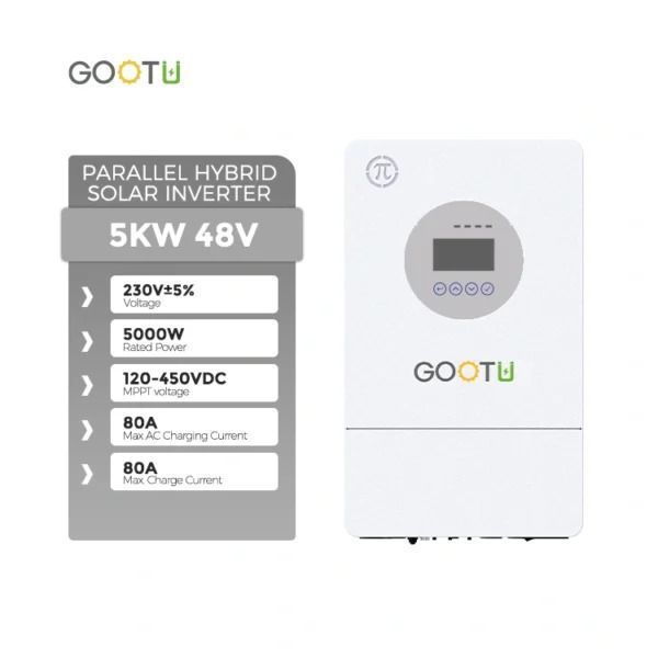 Комплект резервного питания №246 (48В 5 кВт) : Инвертор GOOTU GT-H4850M18P6P (5 кВт, 48В) + АКБ DAH Solar DHN-LVWES05-G1 (5.12 кВт&middot;ч, 51.2В, 100А&middot;ч) + набор проводов set246 фото
