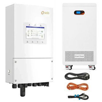 Комплект резервного живлення №256 (48В 6 кВт) : Інвертор Solis S6-EH1P6K-L-PLUS (6 кВт, 48В) + АКБ GBP-Pro-I LiFePo4 (16,08 кВт&middot;год, 51,2 В, 314AH) + набір проводів set256 фото